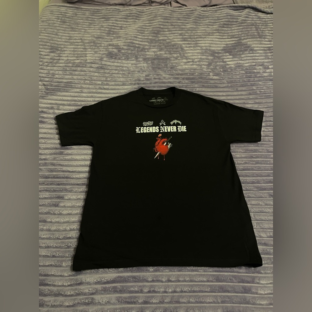 Legends Never Die Black Graphic T-Shirt